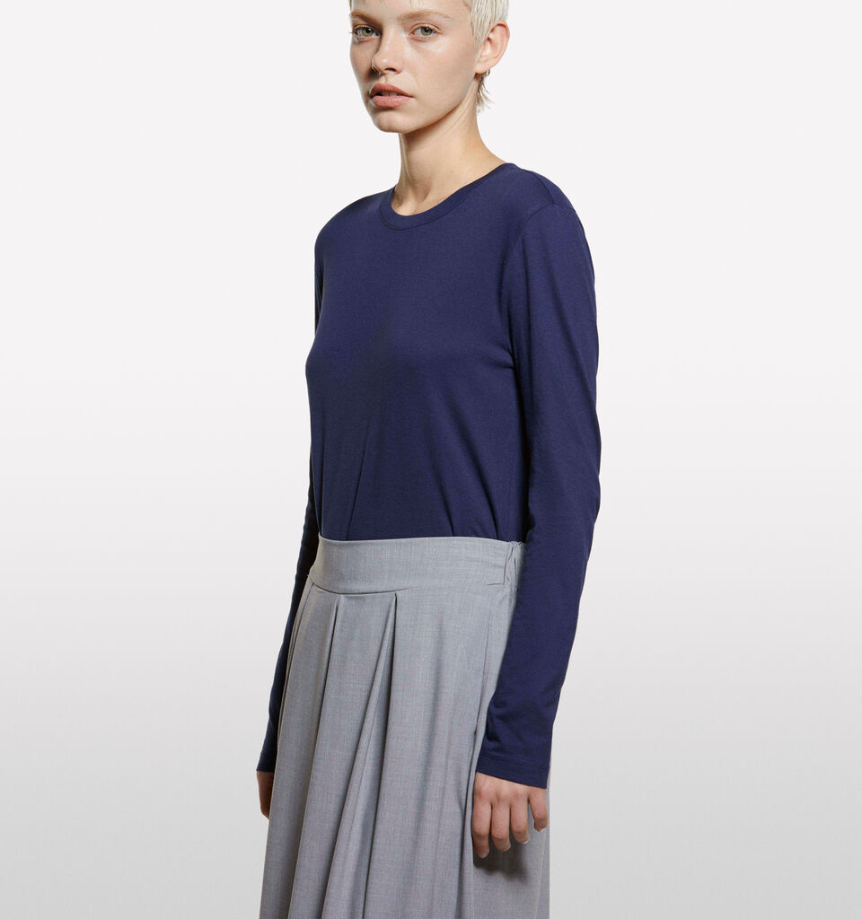 Blue long sleeve t-shirt - women's long sleeve t-shirts - Dark Blue | Sisley image number 3